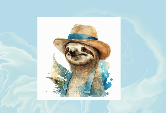 Download Cute Sloth Digital Illustration - Digital illustration Collection