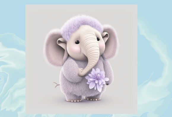 Download Cute Elephant Digital Illustration - Digital illustration Collection