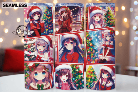 Download Christmas Girl Anime Style Tumbler Wrap - Anime style Collection